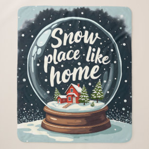 Snow Place Like Home Holiday Quote Sherpa Blanket