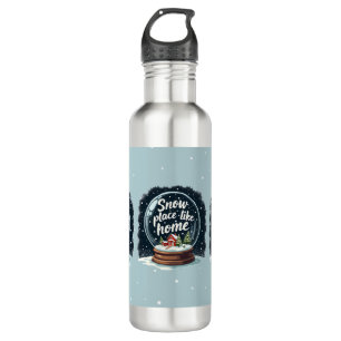 Snow Place Like Home Holiday Quote Stainless Steel Water Bottle