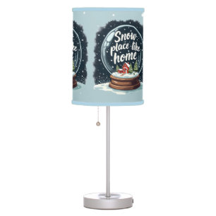 Snow Place Like Home Holiday Quote Table Lamp