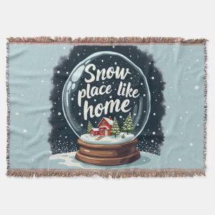 Snow Place Like Home Holiday Quote Throw Blanket