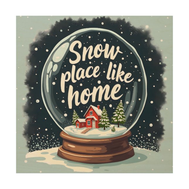 Snow Place Like Home Holiday Quote Wood Wall Art (Front)