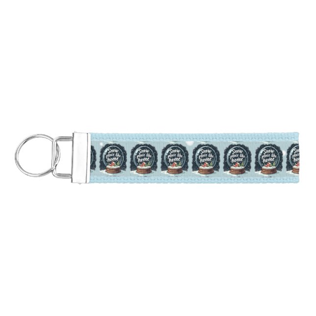 Snow Place Like Home Holiday Quote Wrist Keychain (Keys on Left)