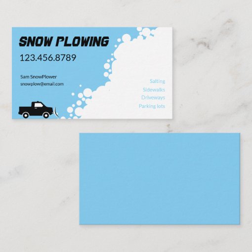 Snow Plow Company Business Card Zazzle