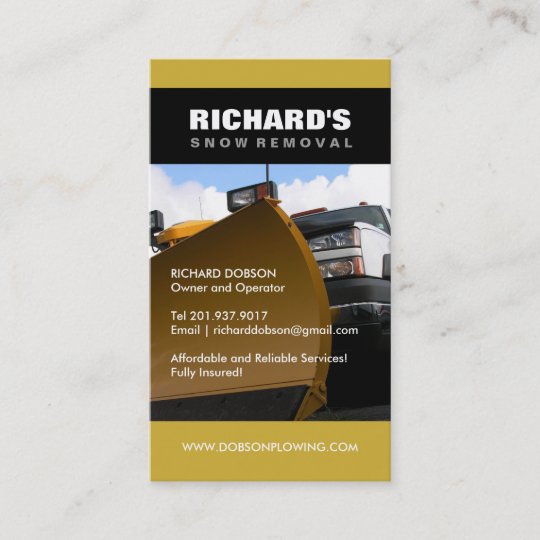 Snow Plow Company Business Card Zazzle