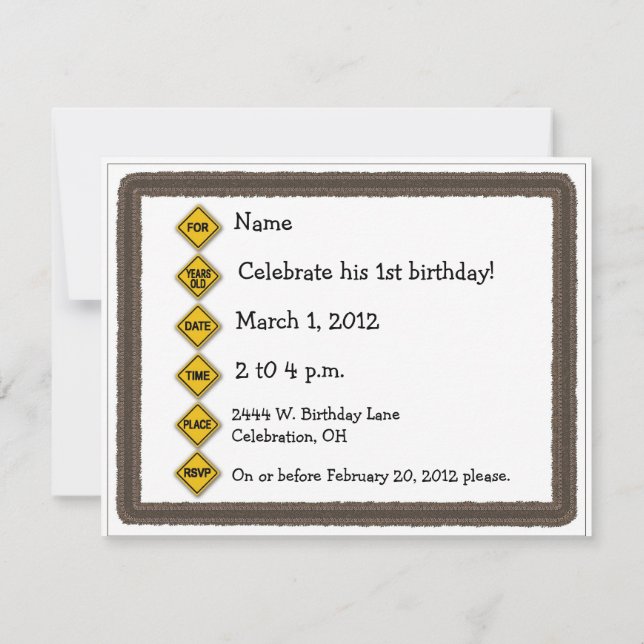 Snow Plow Construction Kids Party Invitation