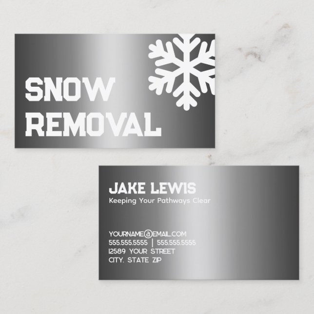 Snow Plow Contractor Business Card (Front/Back)