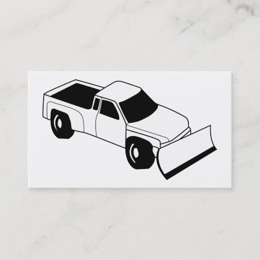 Customizable snow plow pick-up truck business card templates