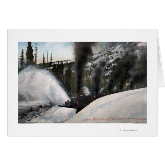 Snow Plow Railroad Clearing Tracks in Rocky (Front Horizontal)