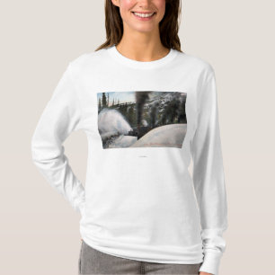 Snow Plow Railroad Clearing Tracks in Rocky T-Shirt