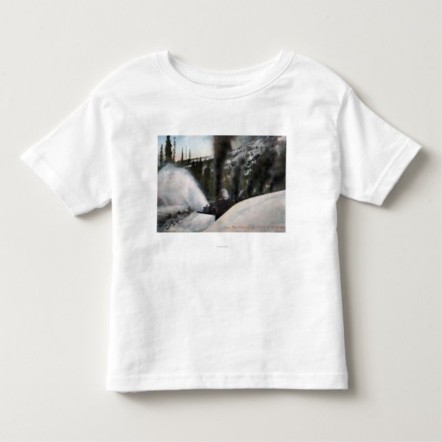 Snow Plow Railroad Clearing Tracks in Rocky Toddler T-shirt (Front)