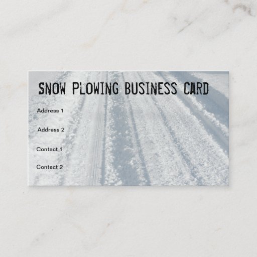 Customizable Snow Covered Road Snow Plow Business Card