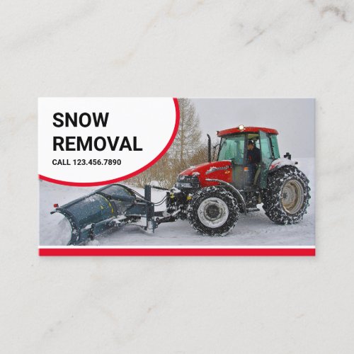 Snow Plow Tractor Snow Removal Service Business Card