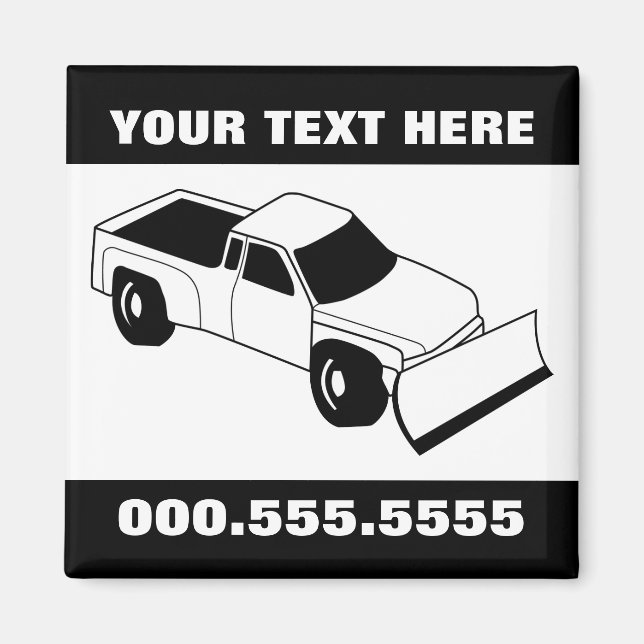 snow plow truck magnet (Front)
