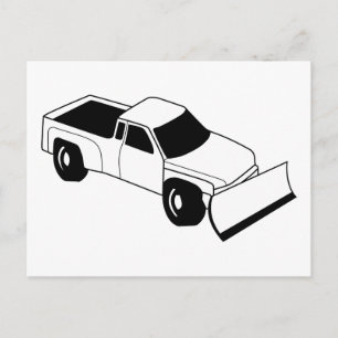 snow plow truck postcard
