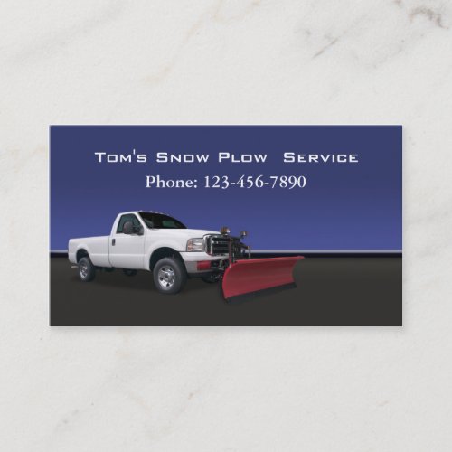 Snow Plow Truck Service Business Cards