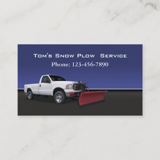 Customizable Snow Plow Truck Service Business Cards