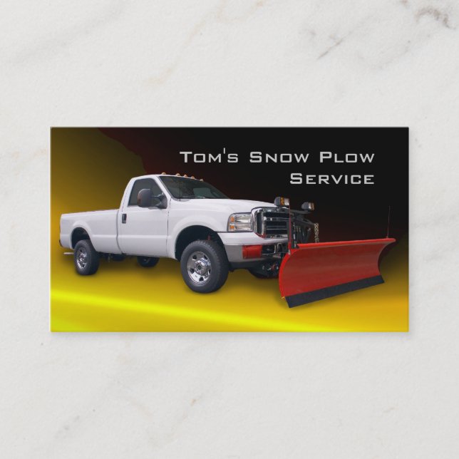 Snow Plow Truck Service Business Card (Front)