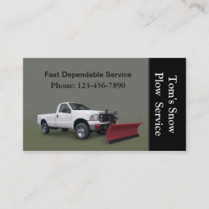 Snow Plow Truck Service Business Card