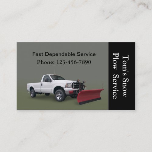Snow Plow Truck Service Business Card