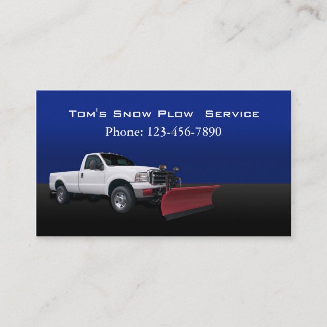 Snow Plow Truck Service Business Card (Front)