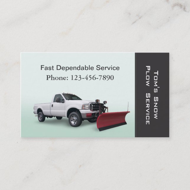 Snow Plow Truck Service Business Card (Front)