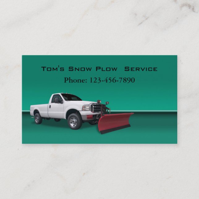 Snow Plow Truck Service Business Card (Front)