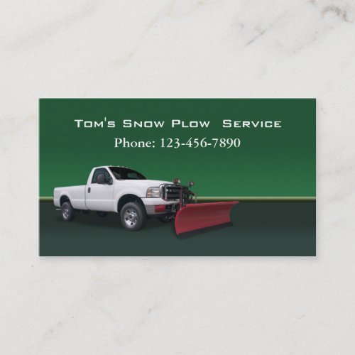 Snow Plow Truck Service Business Cards