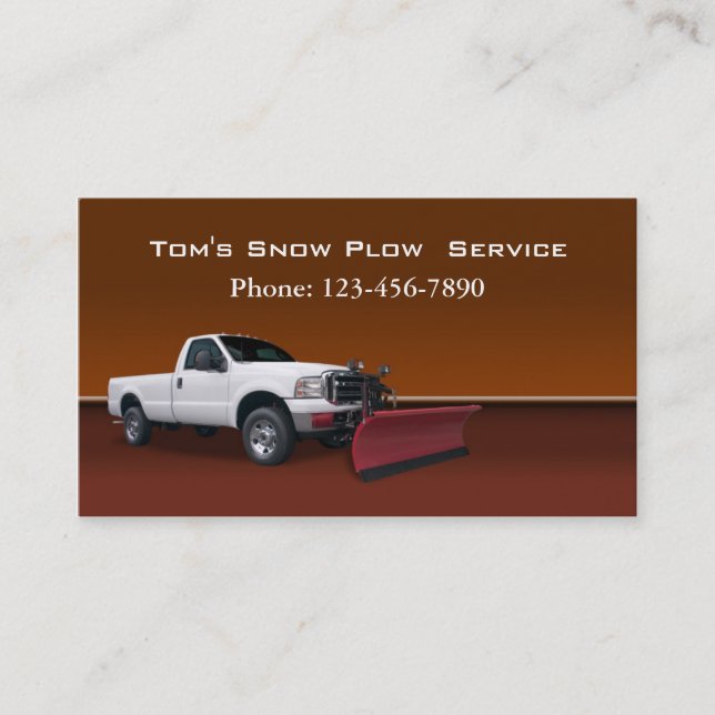 Snow Plow Truck Service Business Card (Front)