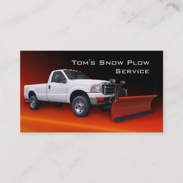 Snow Plow Truck Service Business Card (Front)