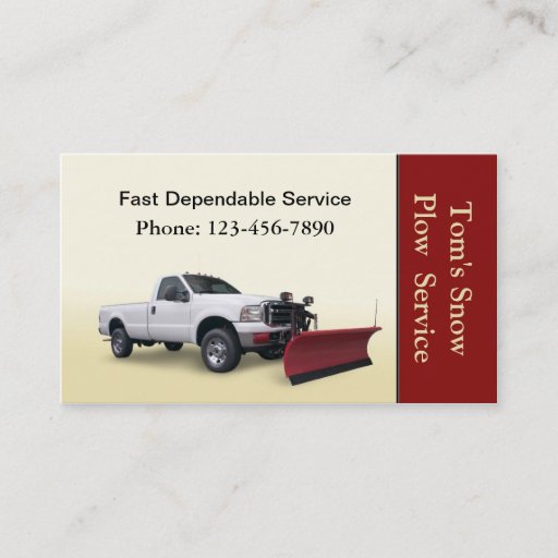 Customizable Snow Plow Truck Service Business Cards
