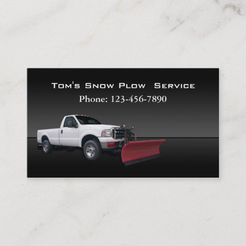 Snow Plow Truck Service Business Cards