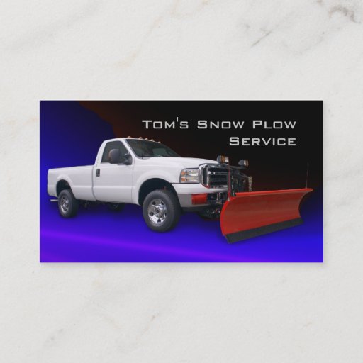 Customizable Snow Plow Truck Service Business Card