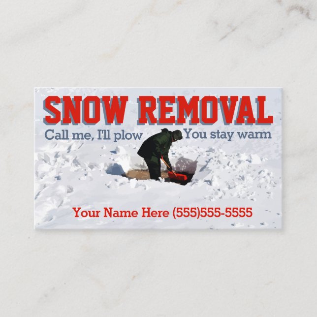 Snow Plowing Advertising.Snow Removal Business Business Card (Front)
