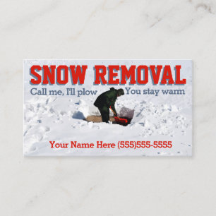Snow Plowing Advertising.Snow Removal Business Card