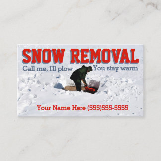 Snow Plowing Advertising.Snow Removal Business Card