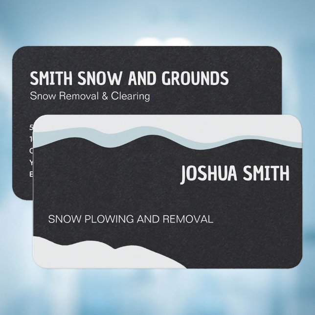 Snow Plowing and Removal Business Card (Snow Removal Business Cards)