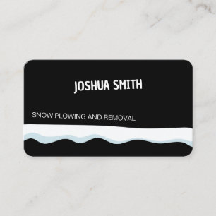 Snow Plowing Black Business Card