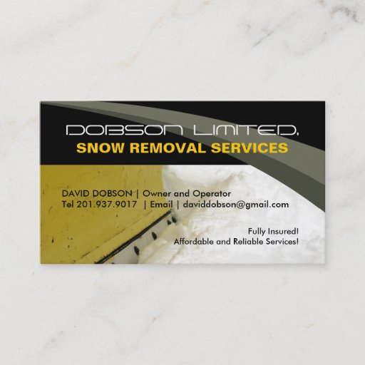 Customizable Snow Plowing Business Card