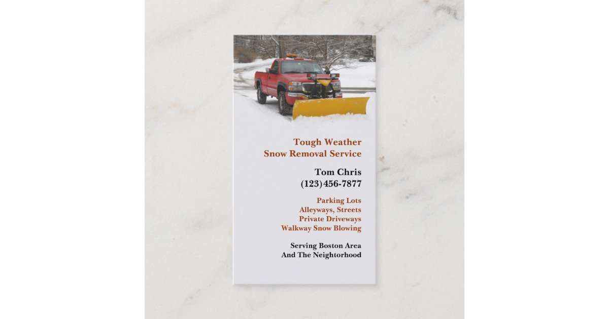 Snow Plowing Business Card