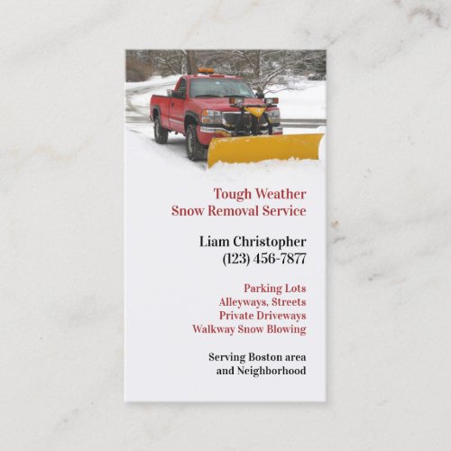 Snow Plowing Business Card