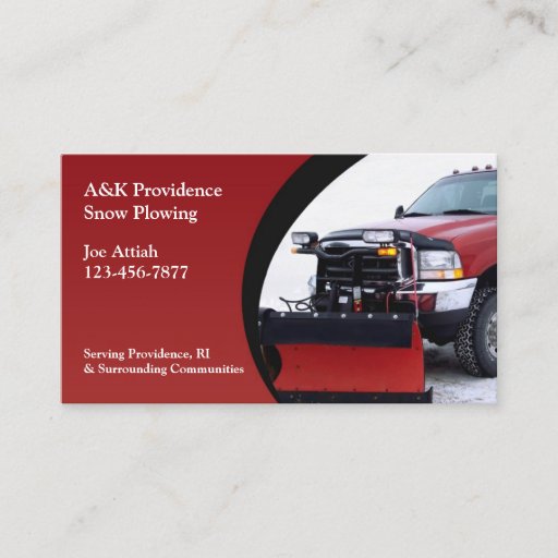 Customizable Snow Plowing Business Card