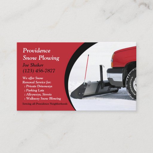 Customizable Snow Plowing Business Card