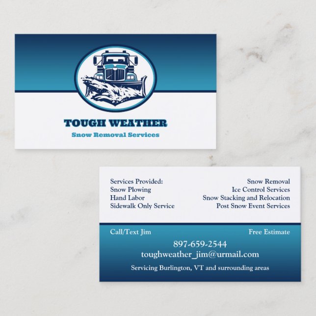 Snow Plowing Business Card (Front/Back)