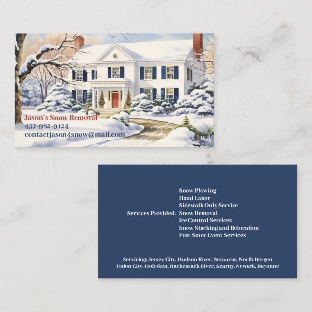 Snow Plowing Business Card (Front/Back)