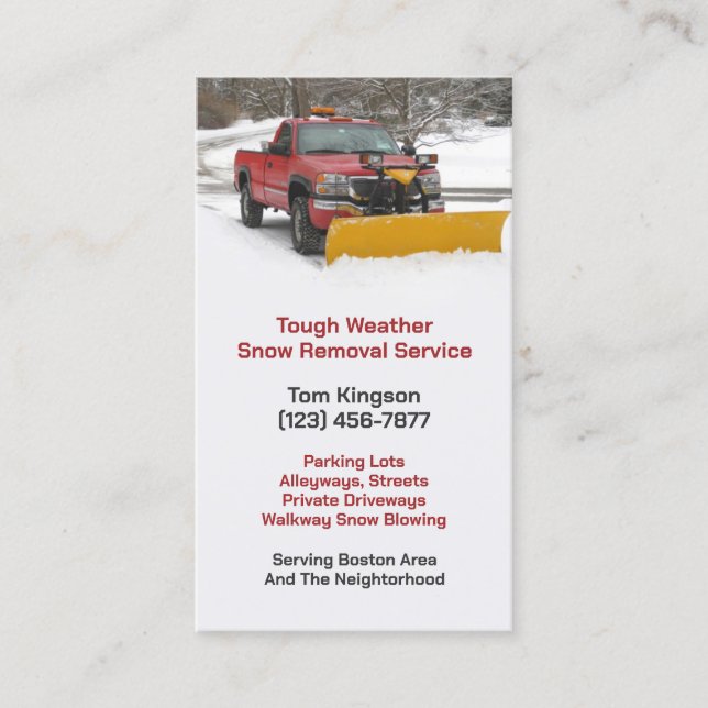 Snow Plowing Business Card (Front)