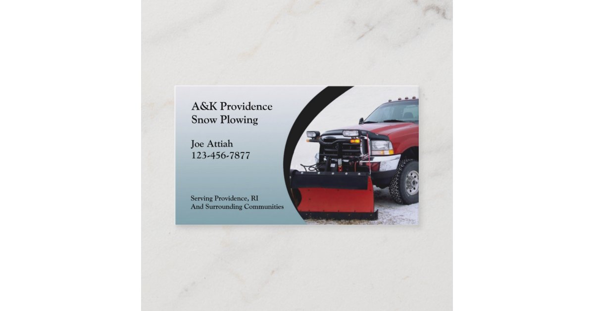 Snow Plowing Business Card Zazzle