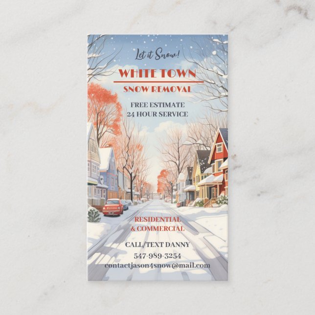 Snow Plowing Business Card (Front)