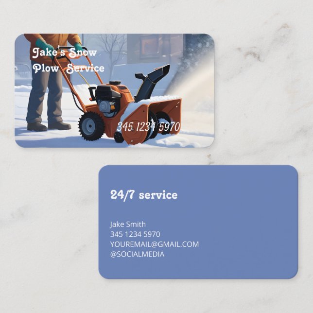 Snow Plowing Business Card (Front/Back)