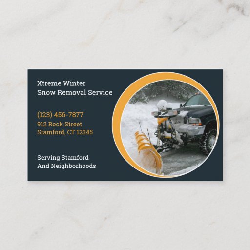 Customizable Snow Plowing Business Card