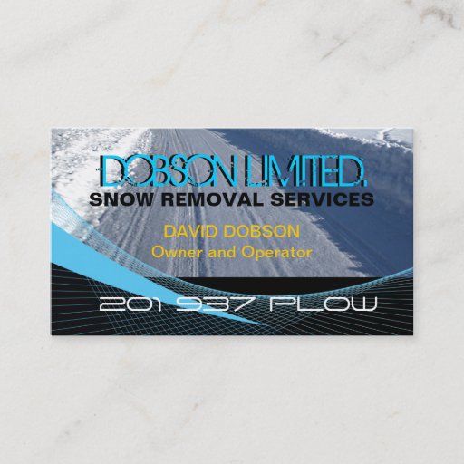 Customizable Snow Plowing Business Card